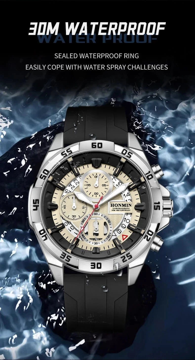 New Sport Men's Watch Silicone Strap Waterproof Military Quartz Wristwatches Date Luminous Clock Relogio Masculino Drop Shipping - FastZen