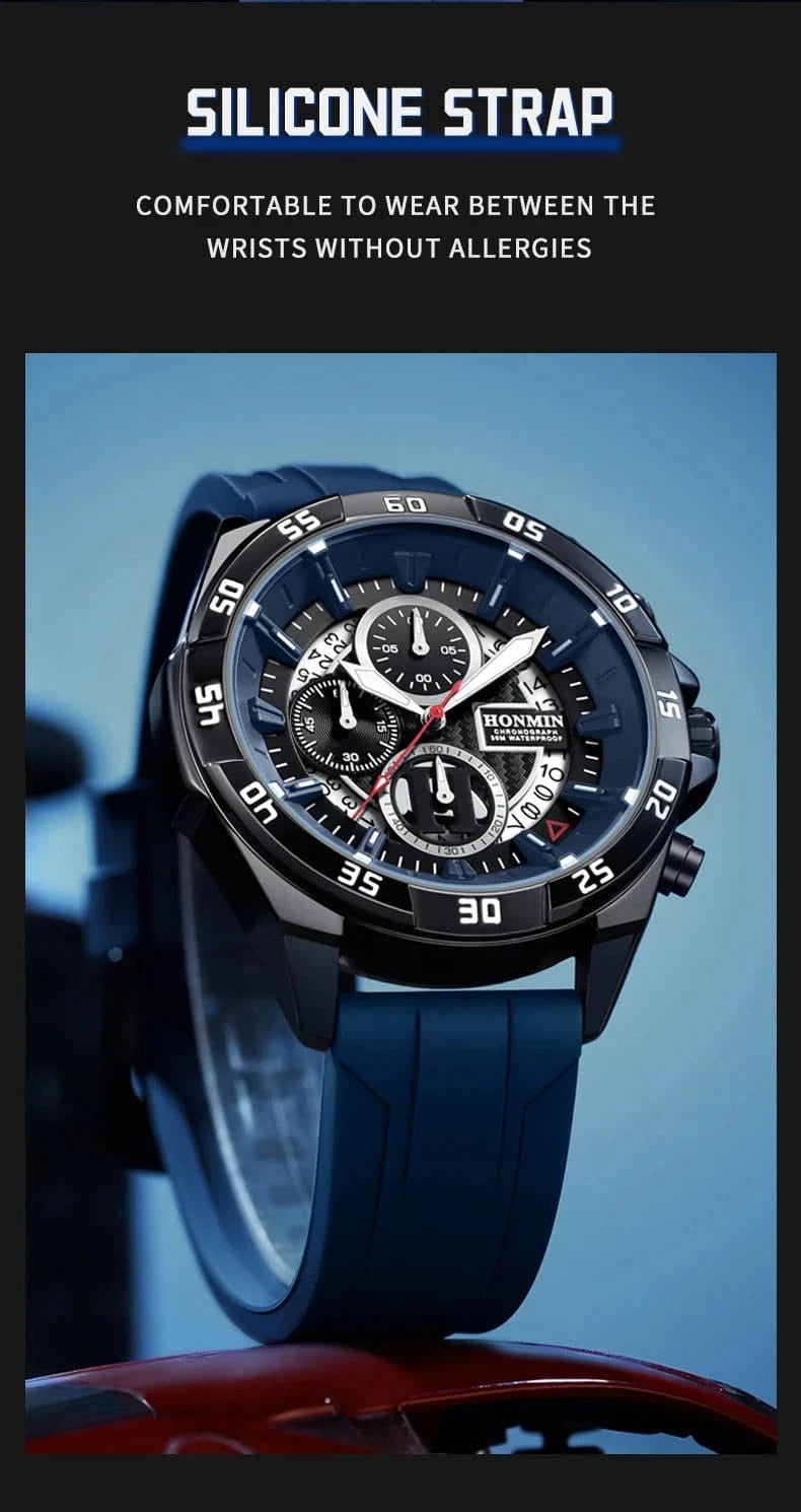 New Sport Men's Watch Silicone Strap Waterproof Military Quartz Wristwatches Date Luminous Clock Relogio Masculino Drop Shipping - FastZen