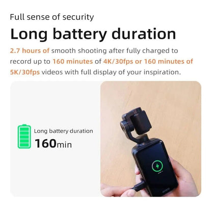 ORDRO M5 Action Camera 4k Handheld Pocket Digital Camcorder 3 - axis Gimbal Stabilization IR Night Vision Vlog Videos Camara - FastZen