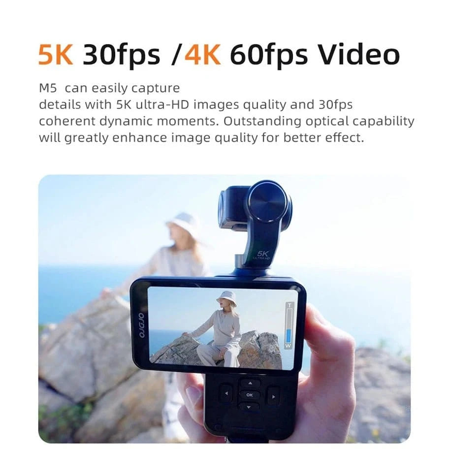 ORDRO M5 Action Camera 4k Handheld Pocket Digital Camcorder 3 - axis Gimbal Stabilization IR Night Vision Vlog Videos Camara - FastZen