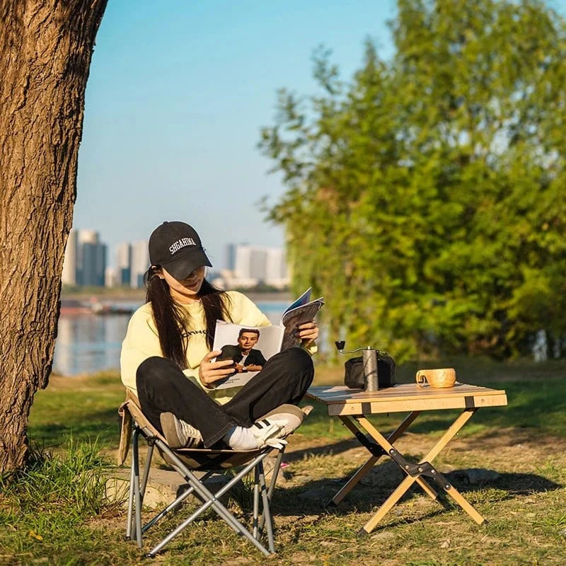 Outdoor Folding Moon Chair – Portable Camping &amp; Picnic Seat - FastZen