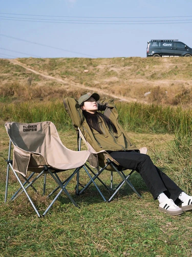 Outdoor Folding Moon Chair – Portable Camping &amp; Picnic Seat - FastZen