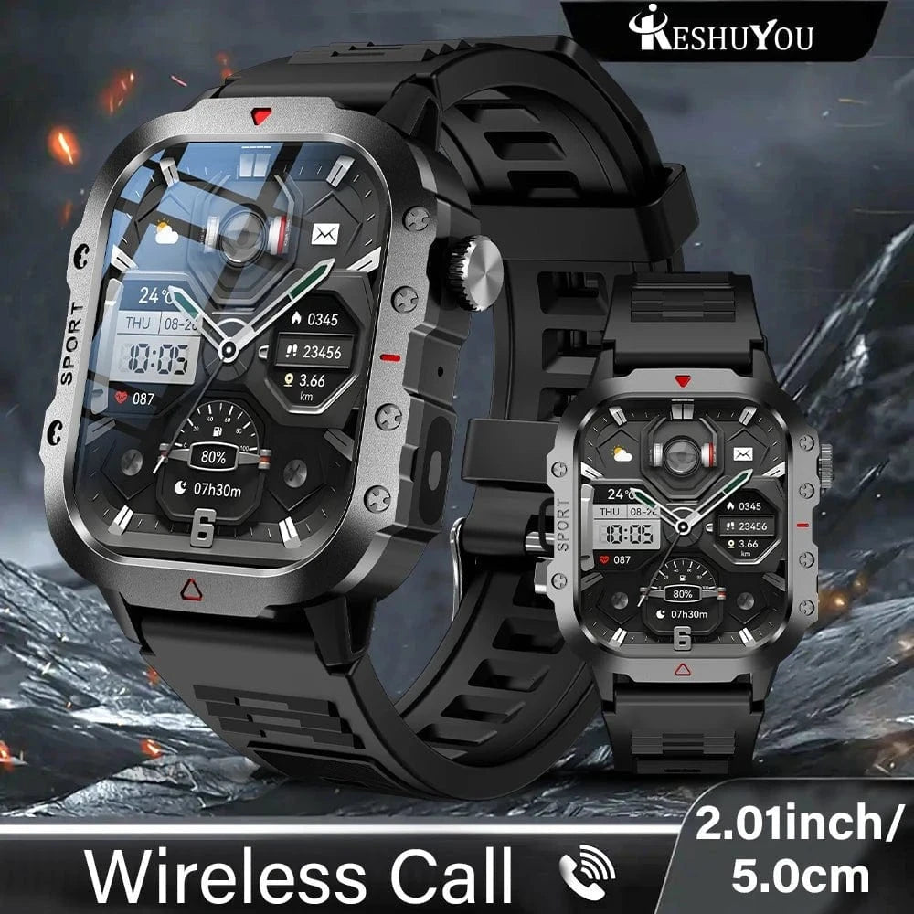 Outdoor Sports Smart Watch – 2.01" HD Screen with LED Flashlight & Bluetooth Calling - FastZen