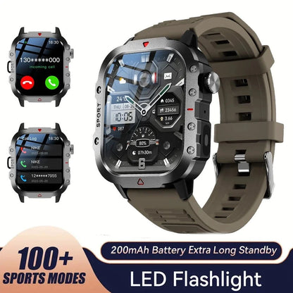 Outdoor Sports Smart Watch – 2.01" HD Screen with LED Flashlight & Bluetooth Calling - FastZen