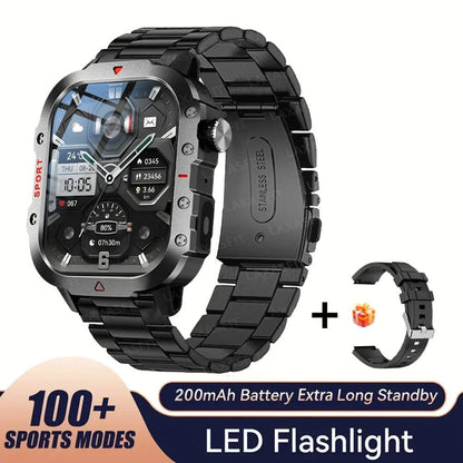Outdoor Sports Smart Watch – 2.01" HD Screen with LED Flashlight & Bluetooth Calling - FastZen