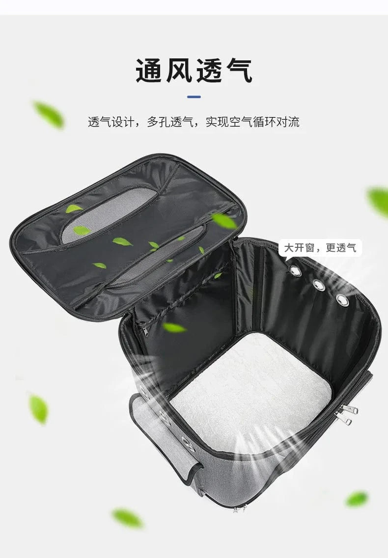 Pet Travel Trolley Bag with Silent Wheels – Portable Large Capacity Breathable Carrier for Cats &amp; Dogs - FastZen