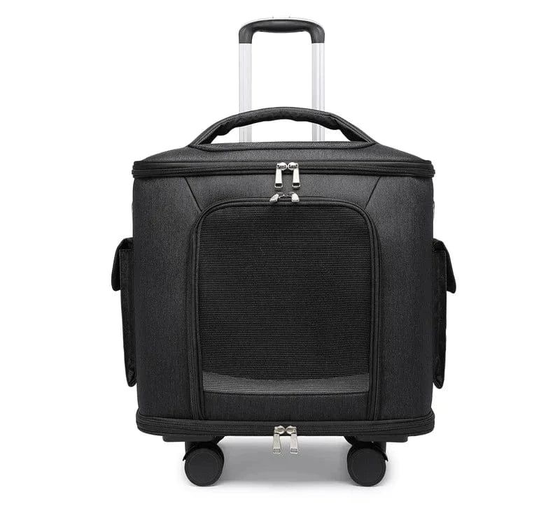 Pet Travel Trolley Bag with Silent Wheels – Portable Large Capacity Breathable Carrier for Cats &amp; Dogs - FastZen