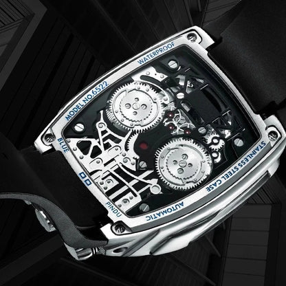 PINDU DESIGN Mens Watches Top Brand Luxury Automatic Watch Engine 16 Cylinder Skeleton Men Mechanical Watch Japan NH05A Watch - FastZen