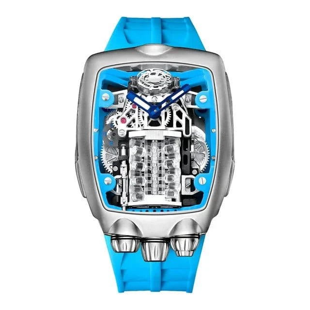 PINDU DESIGN Mens Watches Top Brand Luxury Automatic Watch Engine 16 Cylinder Skeleton Men Mechanical Watch Japan NH05A Watch - FastZen
