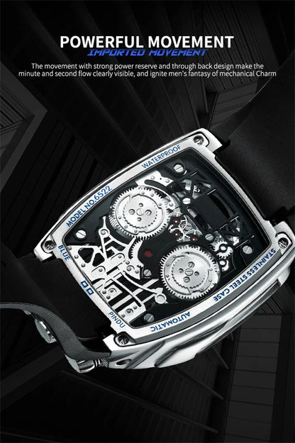 PINDU DESIGN Mens Watches Top Brand Luxury Automatic Watch Engine 16 Cylinder Skeleton Men Mechanical Watch Japan NH05A Watch - FastZen