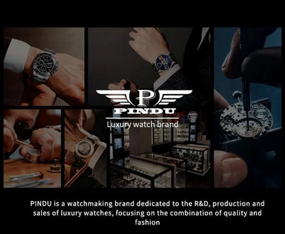 PINDU Design Watches Man Starry Sky Watch For Men Quartz Wristwatches Clock Earth Theme Design Man Watch Celestial Body Series - FastZen