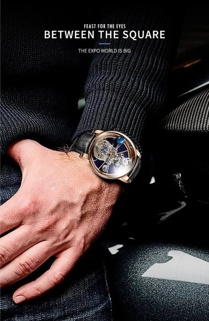 PINDU Design Watches Man Starry Sky Watch For Men Quartz Wristwatches Clock Earth Theme Design Man Watch Celestial Body Series - FastZen