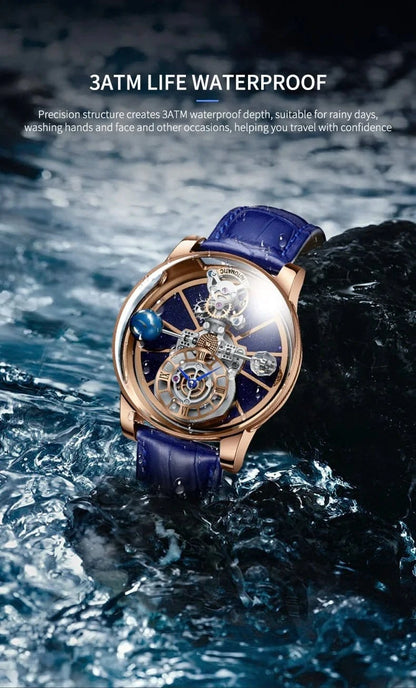 PINDU Design Watches Man Starry Sky Watch For Men Quartz Wristwatches Clock Earth Theme Design Man Watch Celestial Body Series - FastZen