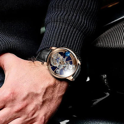 PINDU Design Watches Man Starry Sky Watch For Men Quartz Wristwatches Clock Earth Theme Design Man Watch Celestial Body Series - FastZen