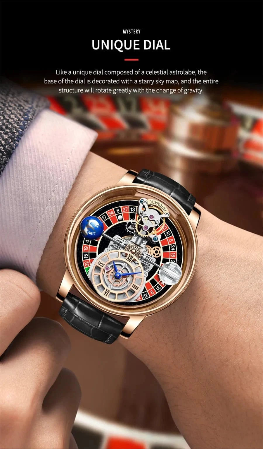 PINDU Upgraded Version Pindu Russian Roulette Celestial Series Quartz Watch Men's Astronomical Casino Las Vegas Men's Watch - FastZen