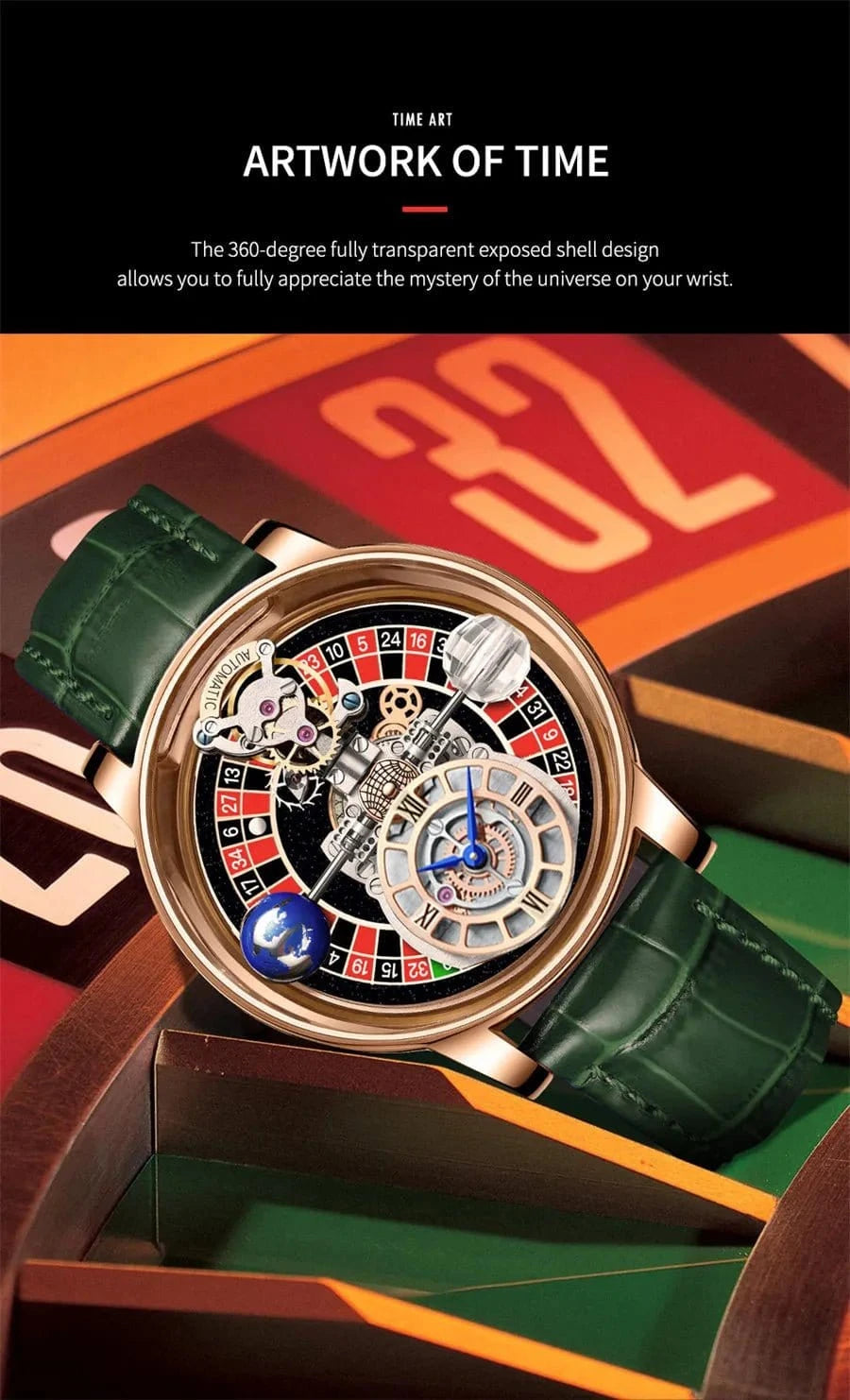 PINDU Upgraded Version Pindu Russian Roulette Celestial Series Quartz Watch Men's Astronomical Casino Las Vegas Men's Watch - FastZen