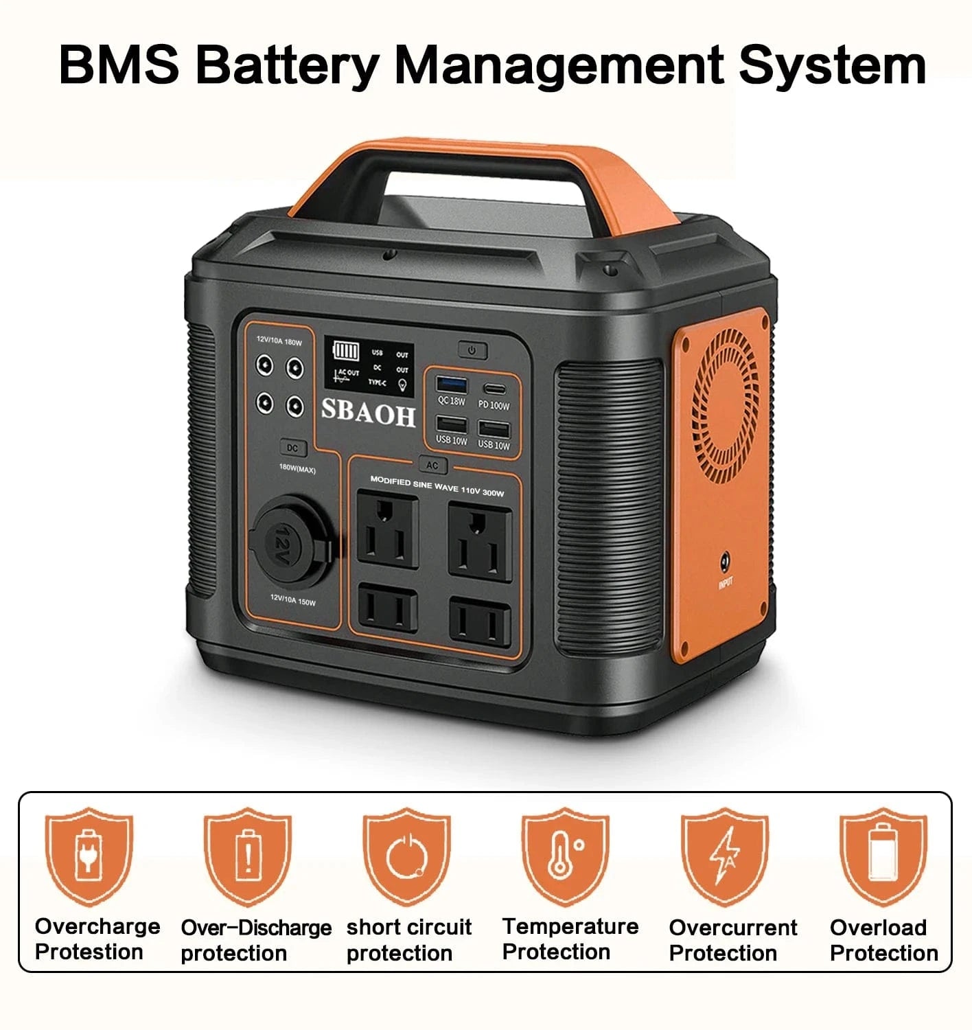 Portable Power Station 300W – 296Wh Solar Generator with Quick Charge - FastZen