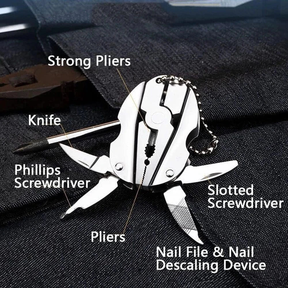 Portable Stainless Steel Multi - Tool – Pliers, Knife, Screwdriver & Keychain - FastZen