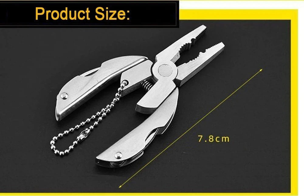 Portable Stainless Steel Multi - Tool – Pliers, Knife, Screwdriver & Keychain - FastZen