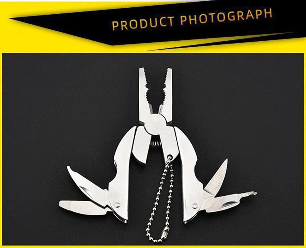 Portable Stainless Steel Multi - Tool – Pliers, Knife, Screwdriver & Keychain - FastZen