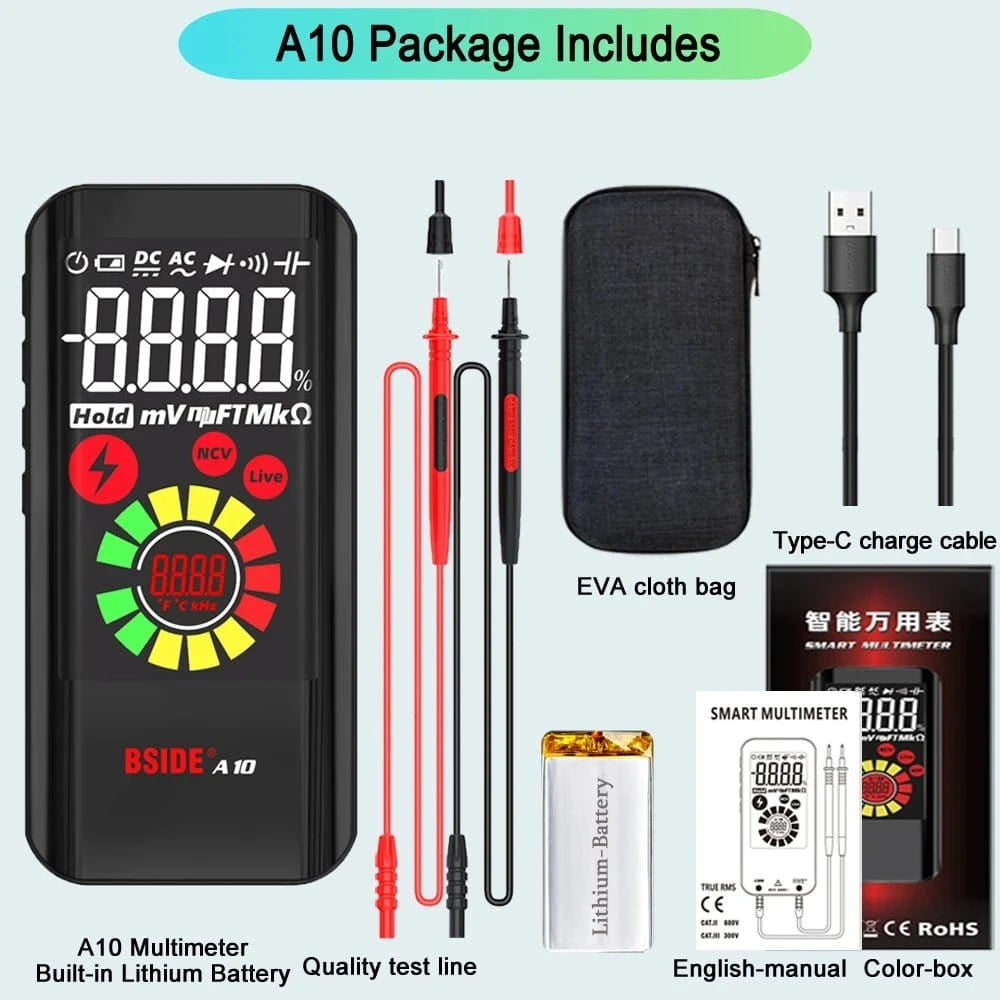 Professional Digital Multimeter – Smart 9999 Counts EMF Multitester - FastZen