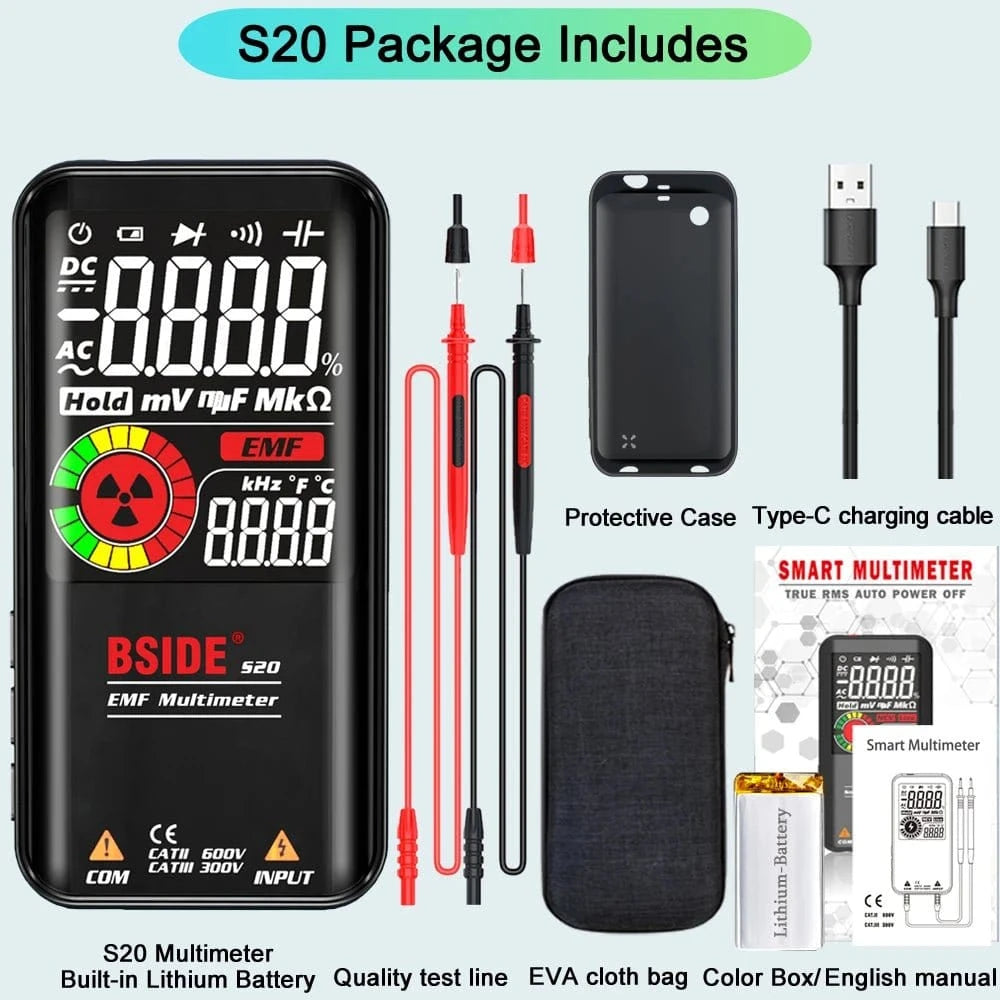 Professional Digital Multimeter – Smart 9999 Counts EMF Multitester - FastZen