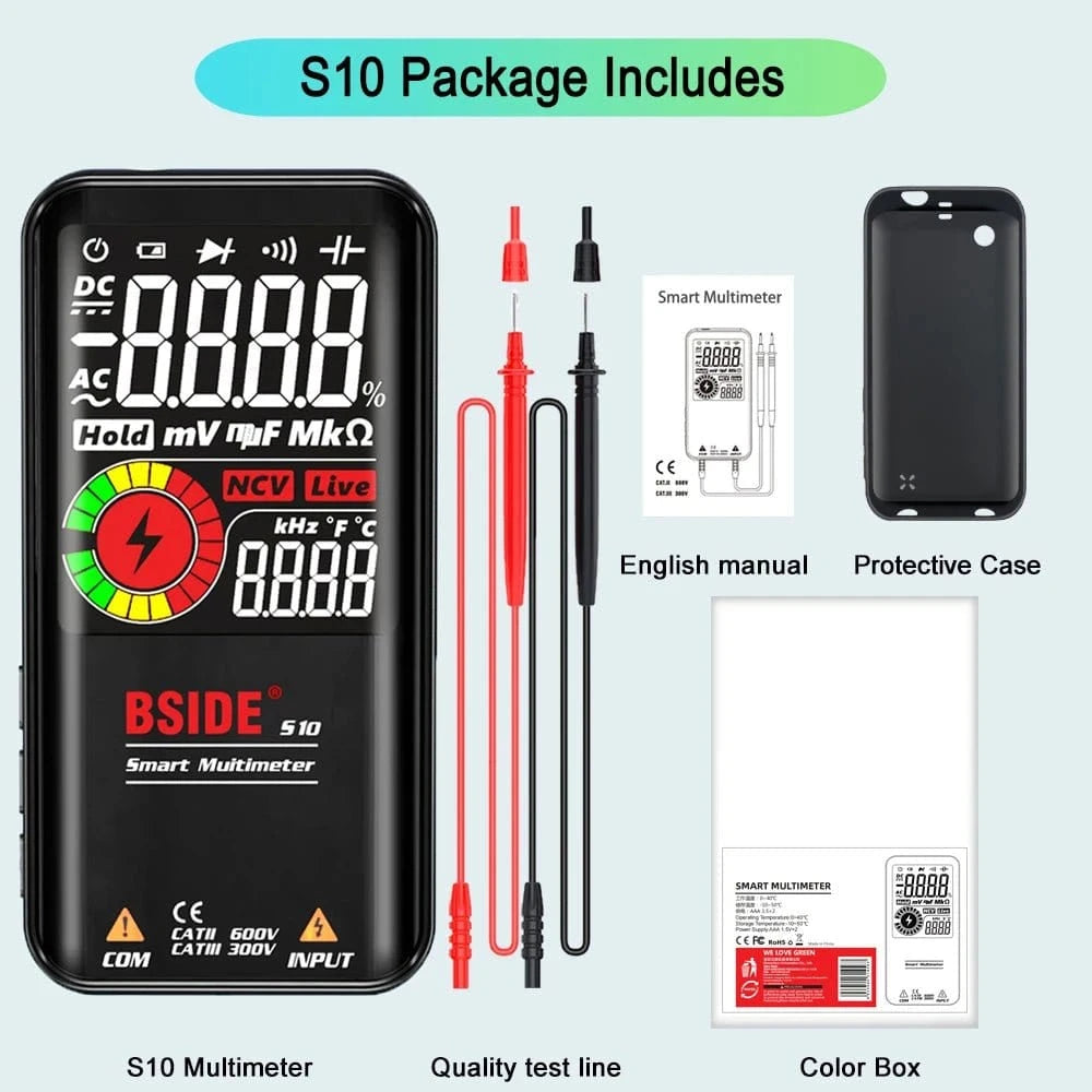 Professional Digital Multimeter – Smart 9999 Counts EMF Multitester - FastZen