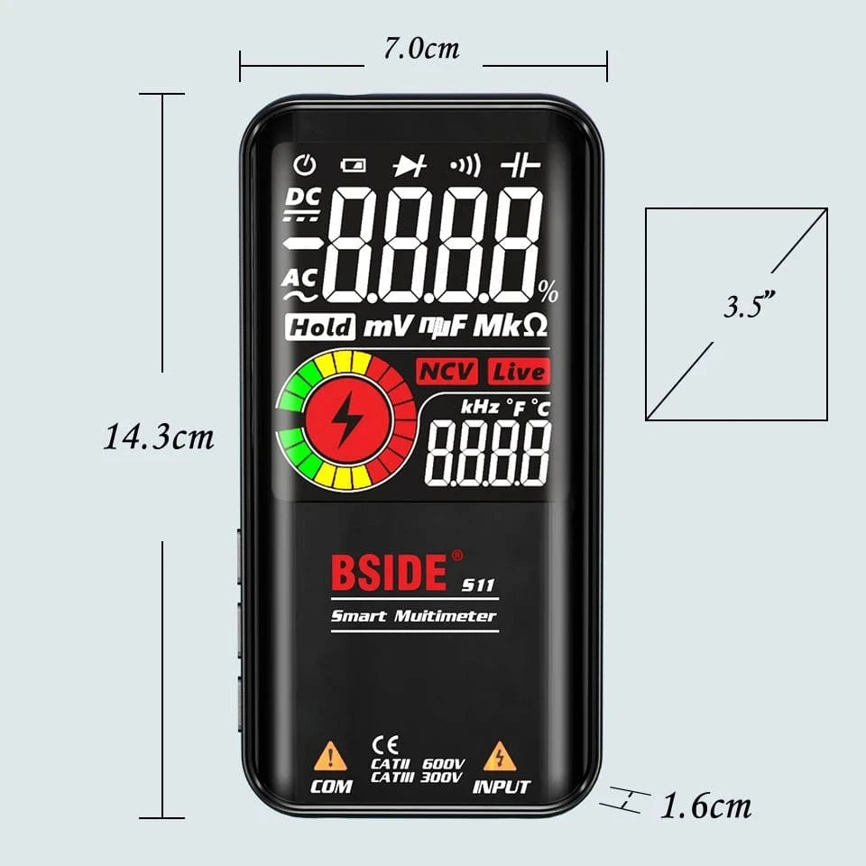 Professional Digital Multimeter – Smart 9999 Counts EMF Multitester - FastZen