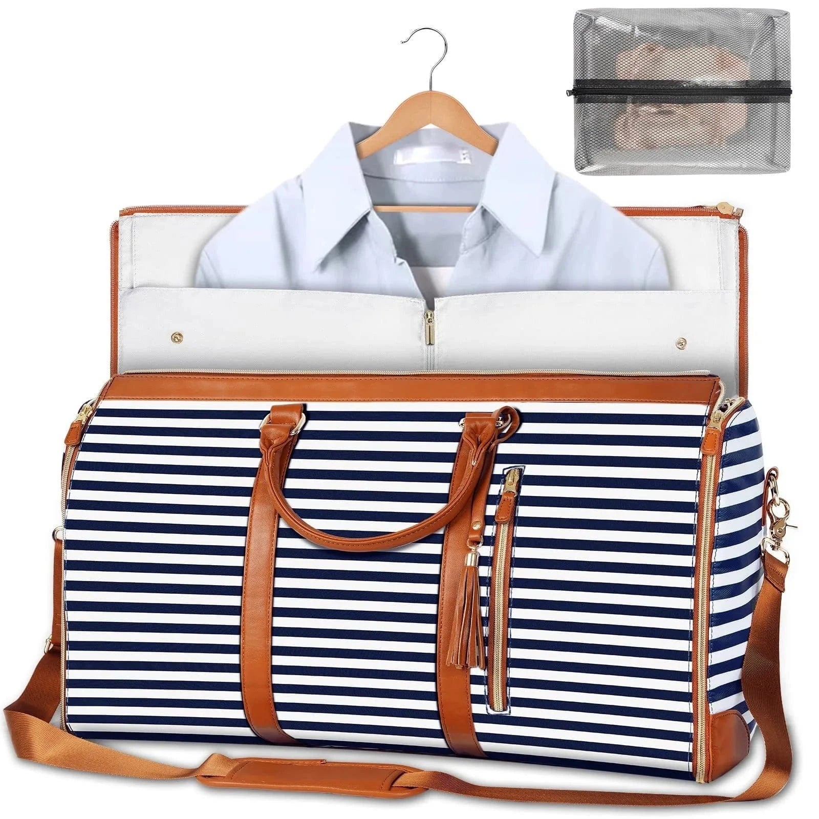 PU Folding Suit Storage Bag – Large Capacity Travel Duffle Bag for Women - FastZen