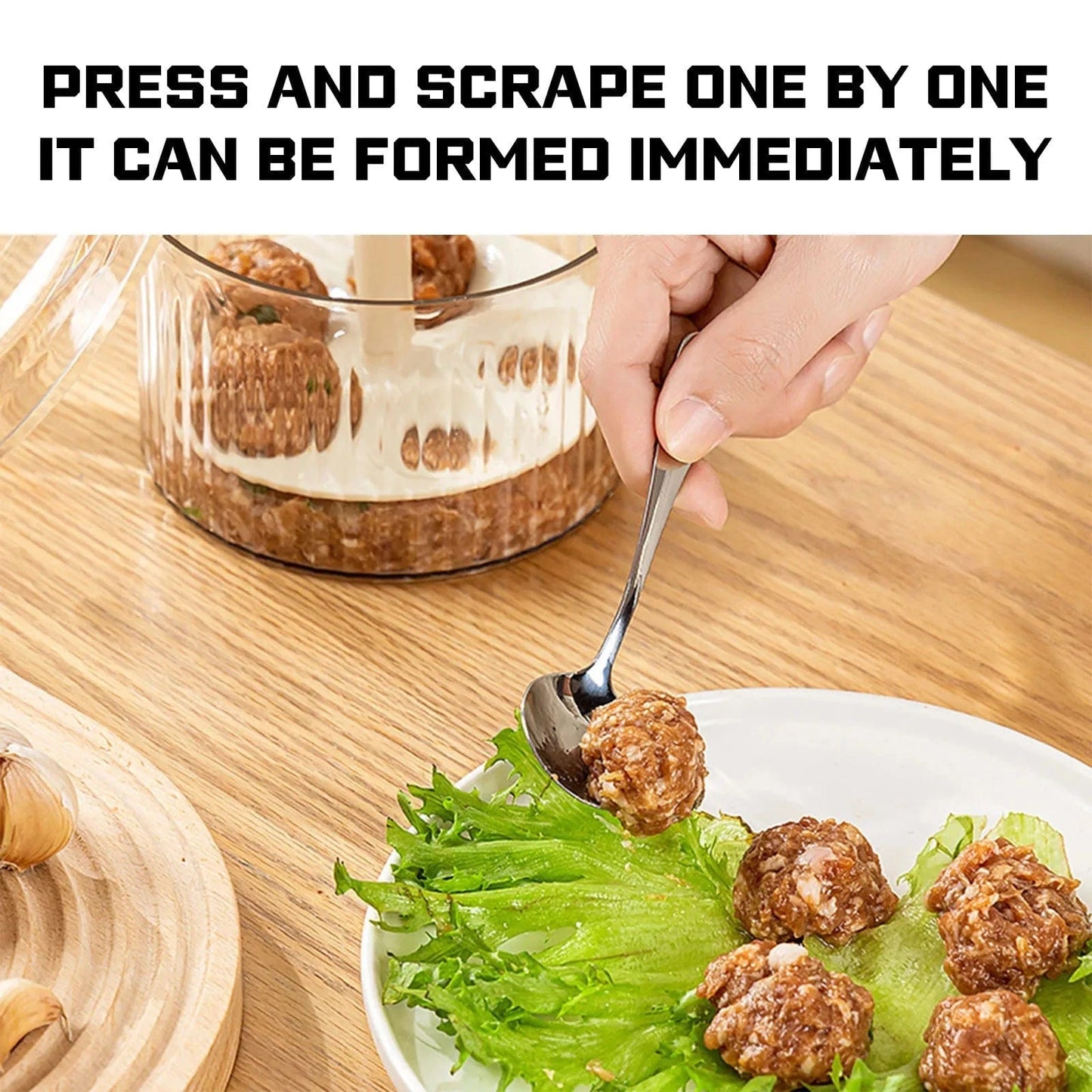 Quintuple Meatball Maker with Container – Creative Kitchen Meat Baller Press Tool & Mince Storage Box with Lid - FastZen