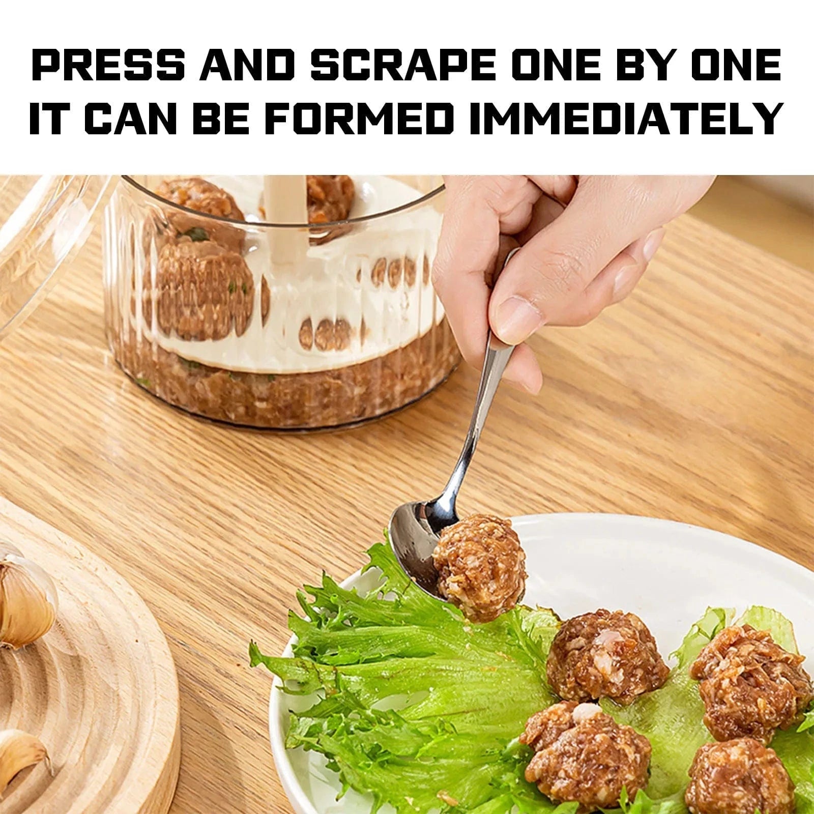 Quintuple Meatball Maker with Container – Creative Kitchen Meat Baller Press Tool & Mince Storage Box with Lid - FastZen