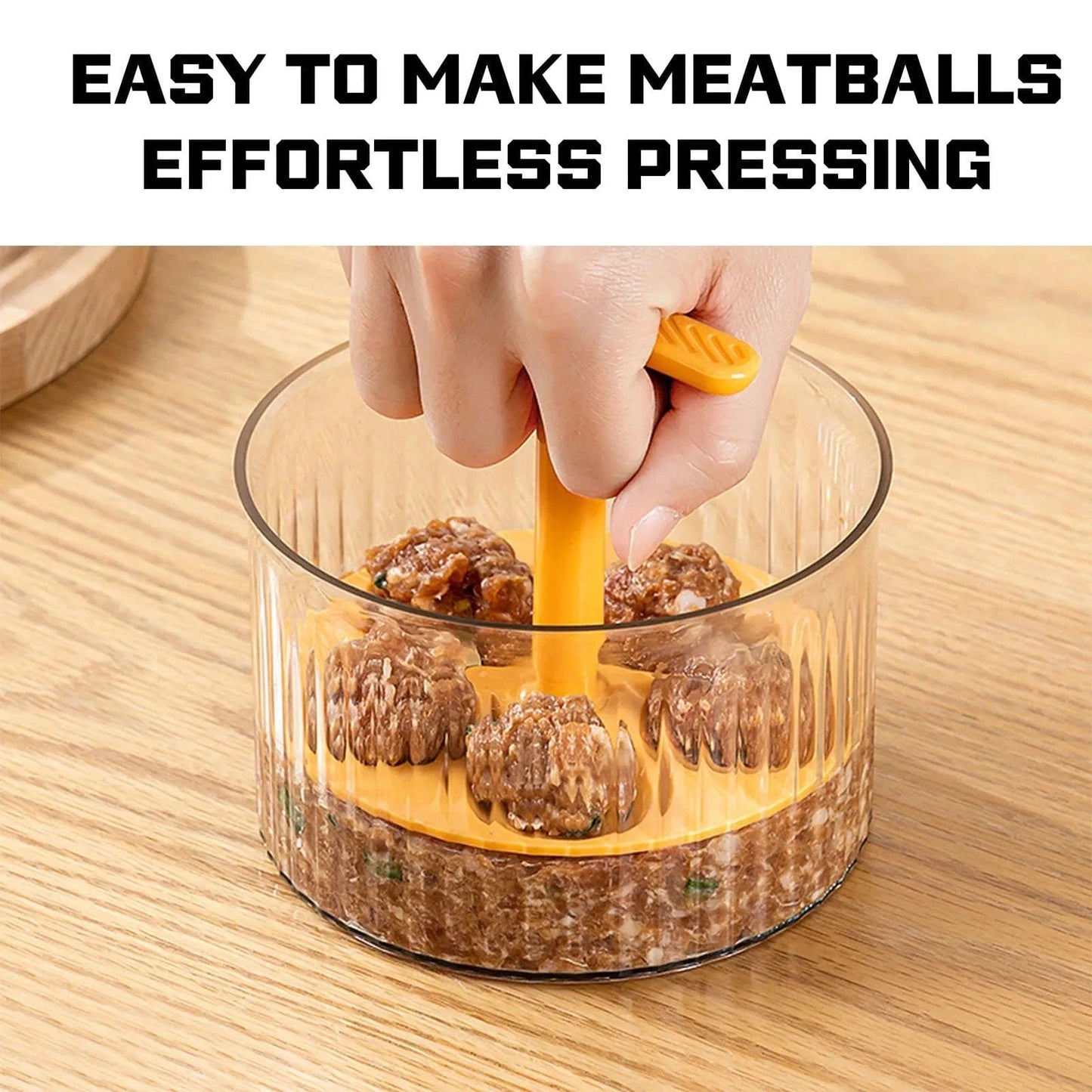 Quintuple Meatball Maker with Container – Creative Kitchen Meat Baller Press Tool & Mince Storage Box with Lid - FastZen