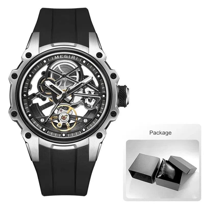 Skeleton Dial Automatic Mechanical Watch – Men’s Stainless Steel Sport Wristwatch - FastZen