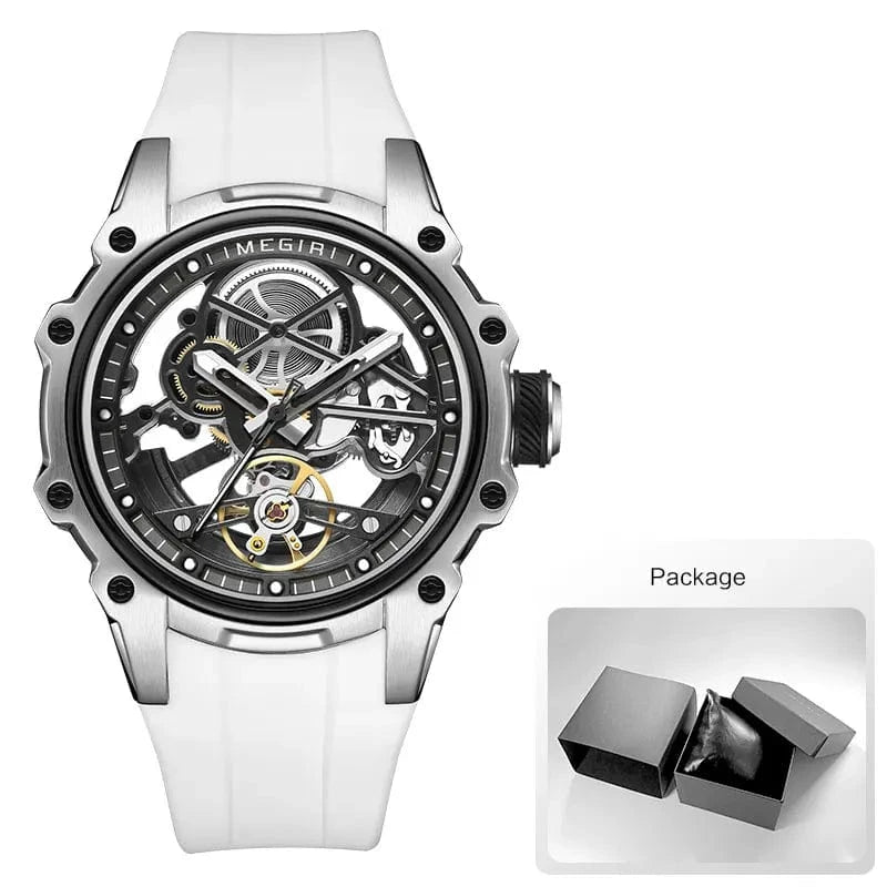 Skeleton Dial Automatic Mechanical Watch – Men’s Stainless Steel Sport Wristwatch - FastZen
