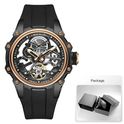 Skeleton Dial Automatic Mechanical Watch – Men’s Stainless Steel Sport Wristwatch - FastZen