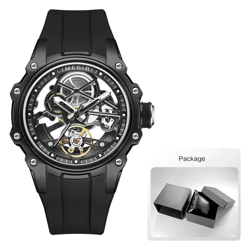 Skeleton Dial Automatic Mechanical Watch – Men’s Stainless Steel Sport Wristwatch - FastZen