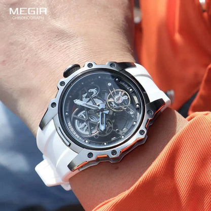 Skeleton Dial Automatic Mechanical Watch – Men’s Stainless Steel Sport Wristwatch - FastZen