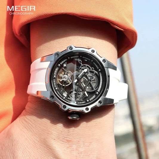 Skeleton Dial Automatic Mechanical Watch – Men’s Stainless Steel Sport Wristwatch - FastZen
