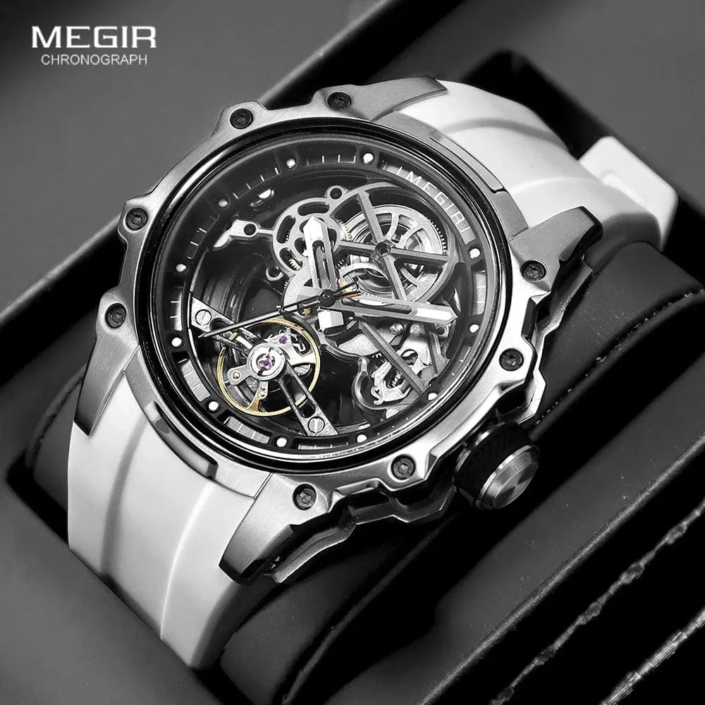 Skeleton Dial Automatic Mechanical Watch – Men’s Stainless Steel Sport Wristwatch - FastZen