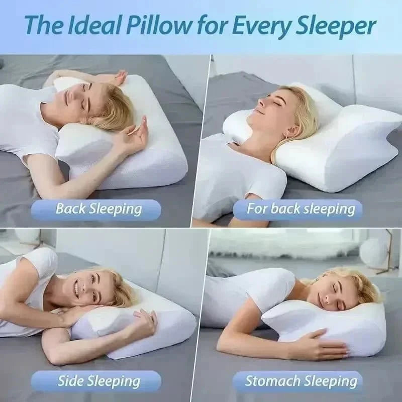 Sleep Memory Neck Pillow – Butterfly - Shaped Slow Rebound Memory Foam, Cervical Support & Orthopedic Comfort - FastZen