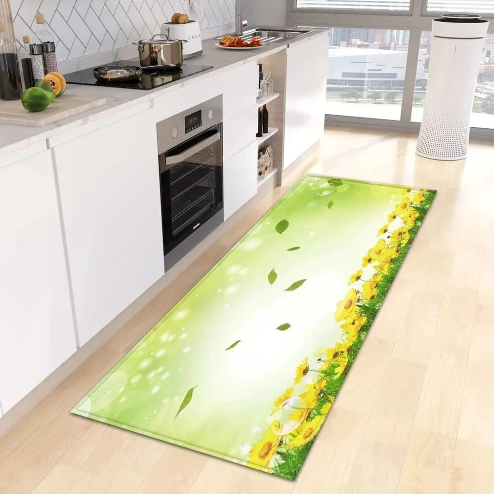 Small Fresh Flower Pattern Floor Mat – Home & Kitchen Door Mat - FastZen