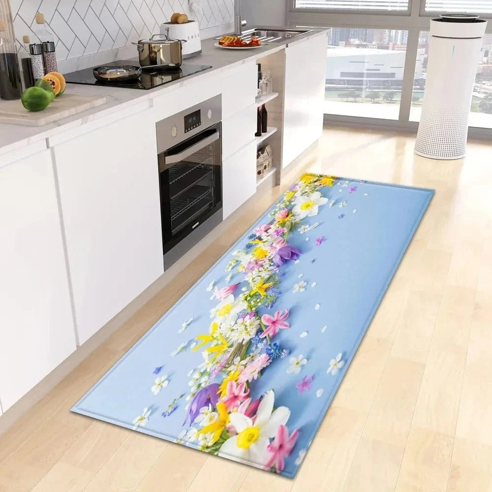 Small Fresh Flower Pattern Floor Mat – Home & Kitchen Door Mat - FastZen