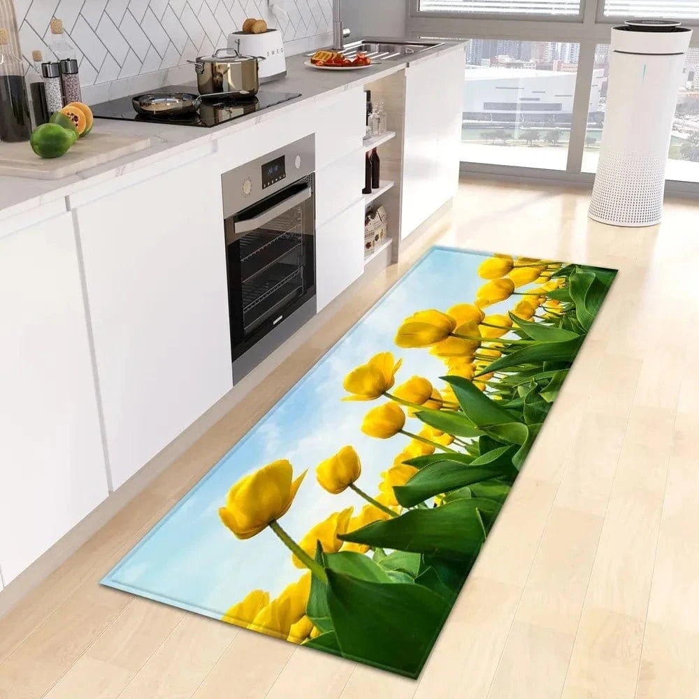 Small Fresh Flower Pattern Floor Mat – Home & Kitchen Door Mat - FastZen