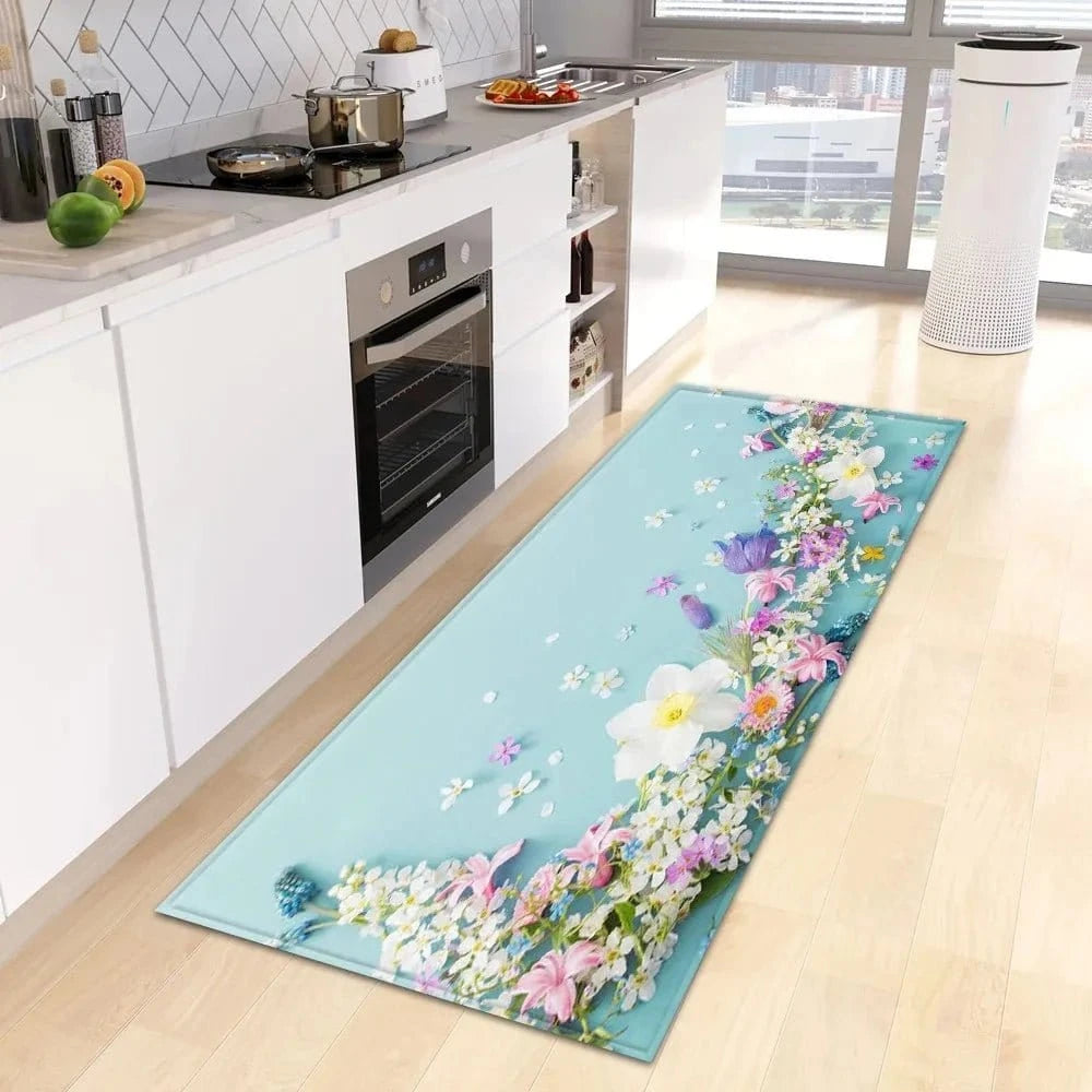 Small Fresh Flower Pattern Floor Mat – Home & Kitchen Door Mat - FastZen