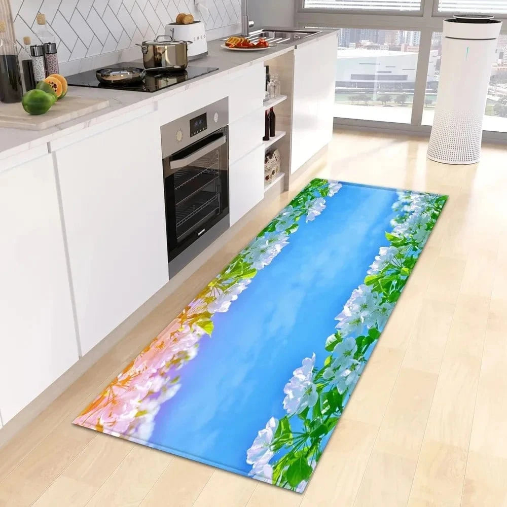 Small Fresh Flower Pattern Floor Mat – Home & Kitchen Door Mat - FastZen