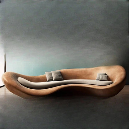 Sofa living room new medieval special - shaped artistic sense curved caramel color creative modern - FastZen