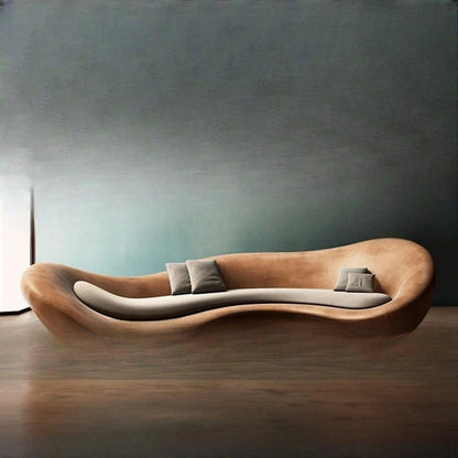 Sofa living room new medieval special - shaped artistic sense curved caramel color creative modern - FastZen