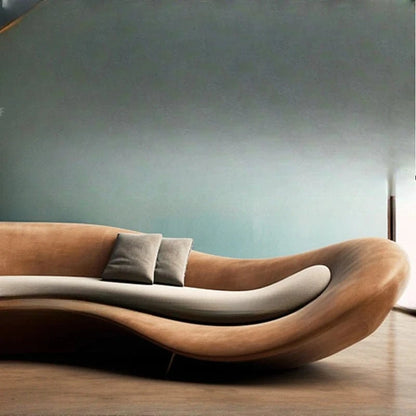Sofa living room new medieval special - shaped artistic sense curved caramel color creative modern - FastZen