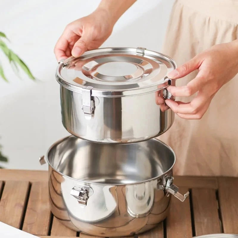 Stainless Steel Lunch Box 1600–3000ML – Leak - Proof Bento Box, Microwave Safe Food Containe - FastZen