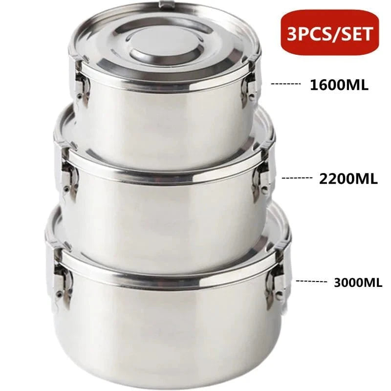Stainless Steel Lunch Box 1600–3000ML – Leak - Proof Bento Box, Microwave Safe Food Containe - FastZen